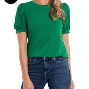 NWT - CeCe green Dot print blouse - size XS